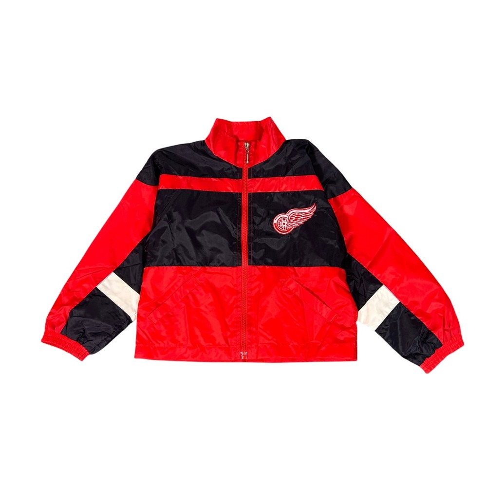 VTG‎ Youth Detroit Red Wings Track Jacket Athletic Windbreaker Red Black Size 7
